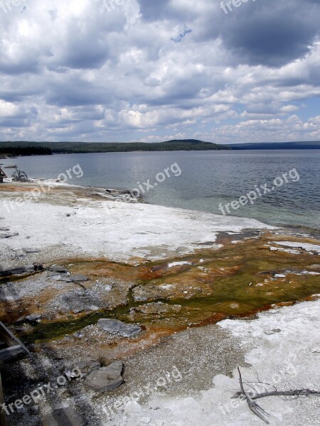 Yellowstone National Park Wyoming Usa Landscape Scenery