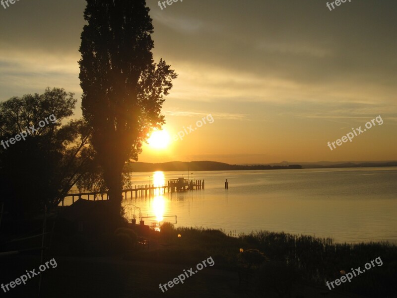 Sunset Lake Constance Mirroring Mood Free Photos