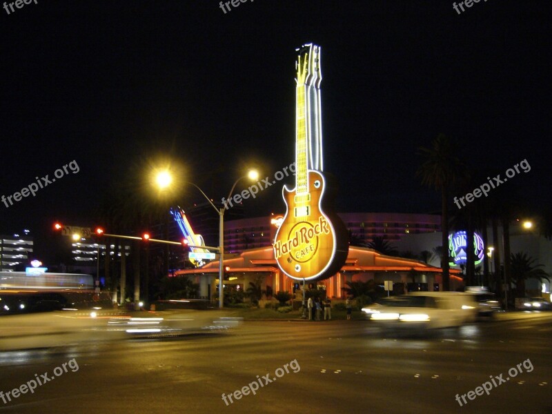 Hard Rock Cafe Neon Sign Advertisement Restaurant