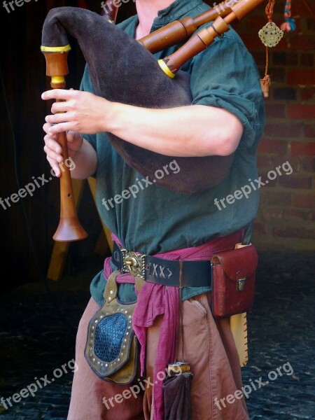 Bagpipes Music Musician Man Knight Festival