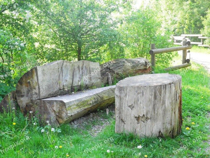 Resting Place Rest Bank Wood Landscape