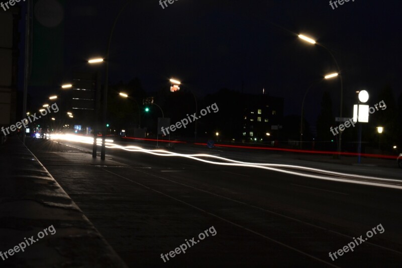 Hamburg Night Road City Traffic