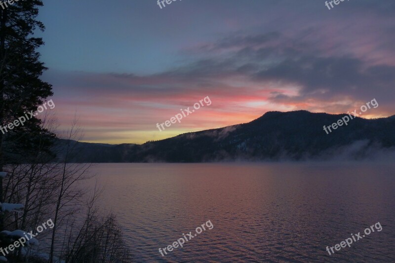 Sunrise Canim Lake British Columbia Canada Lake