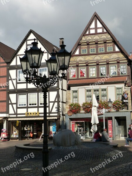 Rinteln Historic Center North Rhine Westphalia Historically Truss