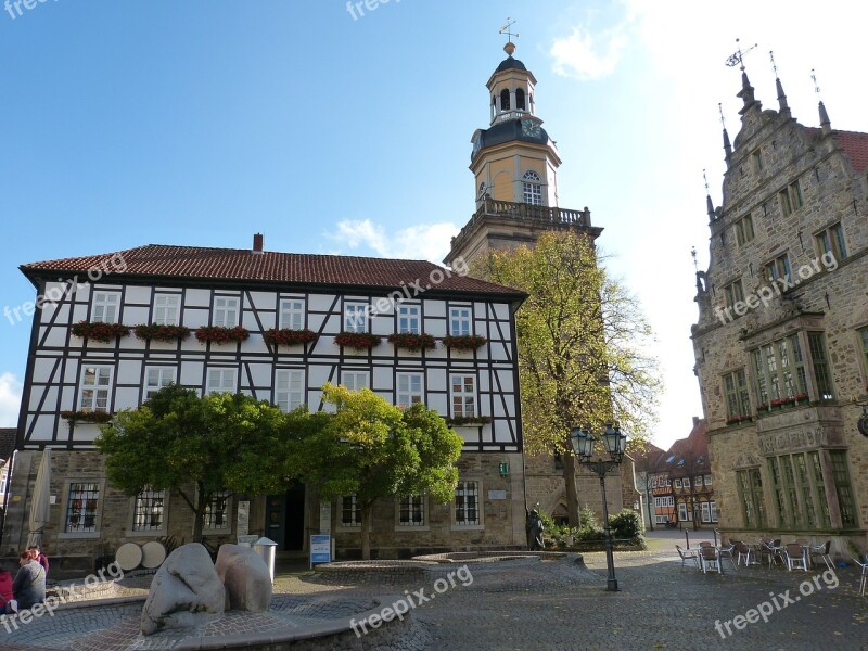 Rinteln Historic Center North Rhine Westphalia Historically Truss