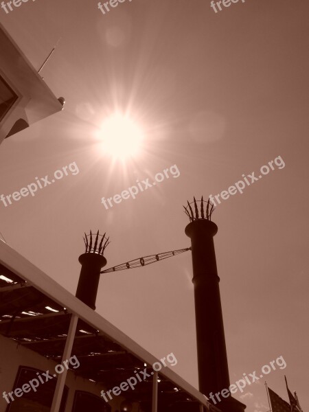 New Orleans Paddle Steamer Chimney Fireplace Sun