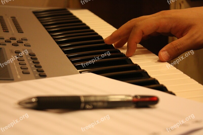 Hand Piano Sheet Music Ball Point Pen O Prophet