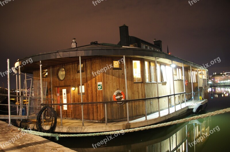 Houseboat Night Boat Free Photos