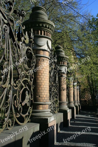 Fence Pillars Decorative Ornate Park