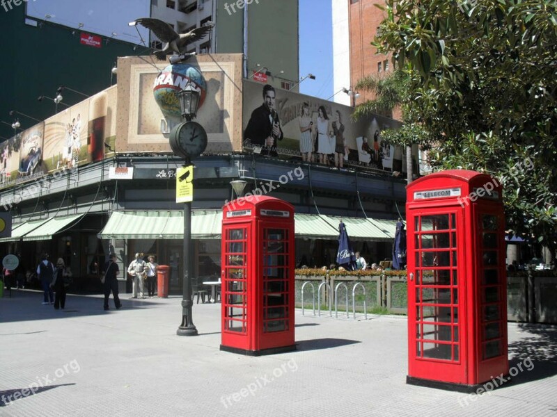 Phone Booth Red Phone Buenos Aires Square