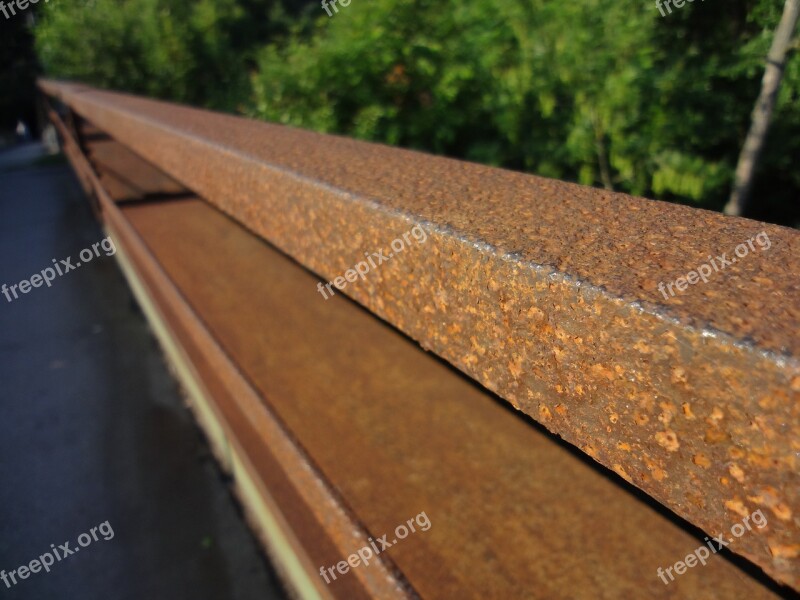 Railing Bridge Rust Rusty Train