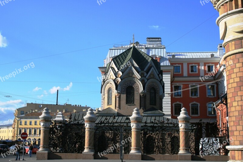 St Petersburg Buildings Historic Walls Red