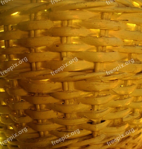 Basket Weave White Yellow Light Container