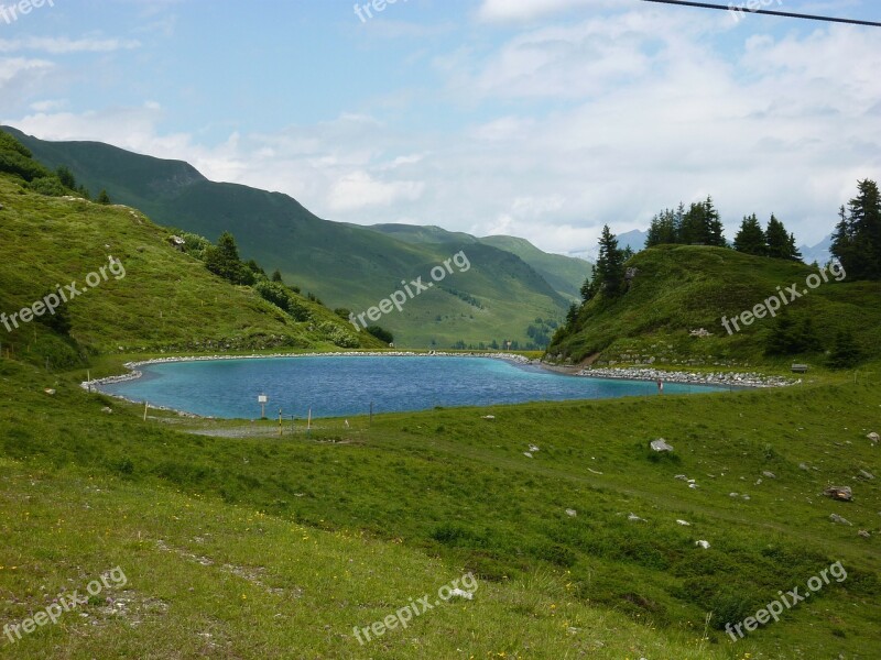 Reservoir Alp Oekkel Parpan Switzerland Mountains