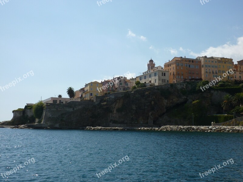 Corsica Coast Coastal Town Bastia Village