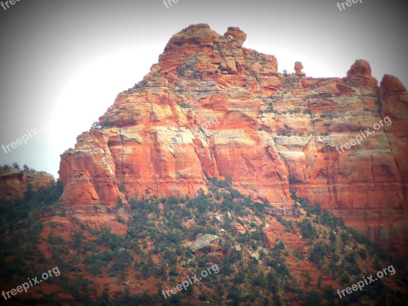 Sedona Rock Landscape Tourist Attraction Mountains