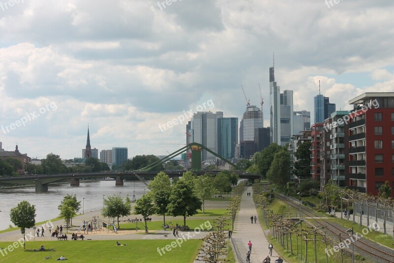 Frankfurt Am Main Germany Skyline Main View Skyscraper