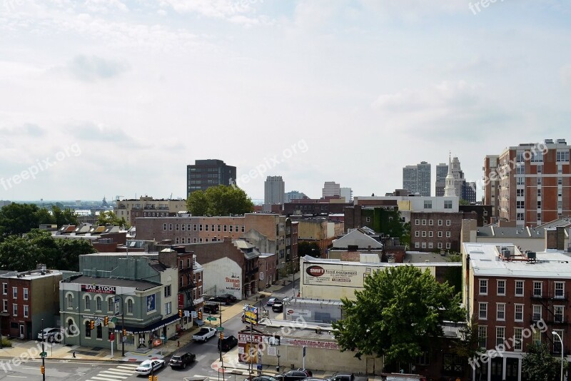 Philadelphia City Urban Streets Buildings