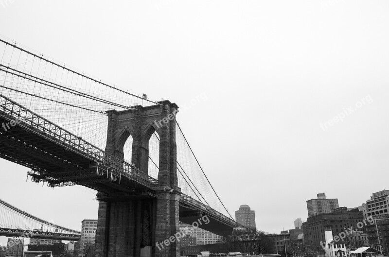 Brooklyn Bridge Bridge New York Manhattan River