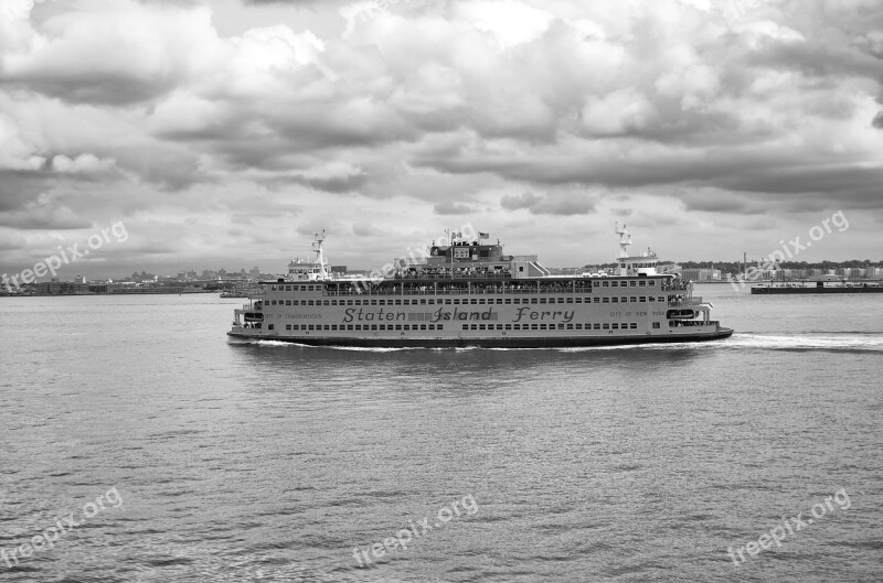 Ship Ferry New York Manhattan Water