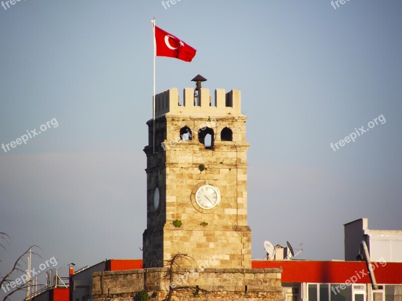 Antalya Clock Tower Flag Free Photos