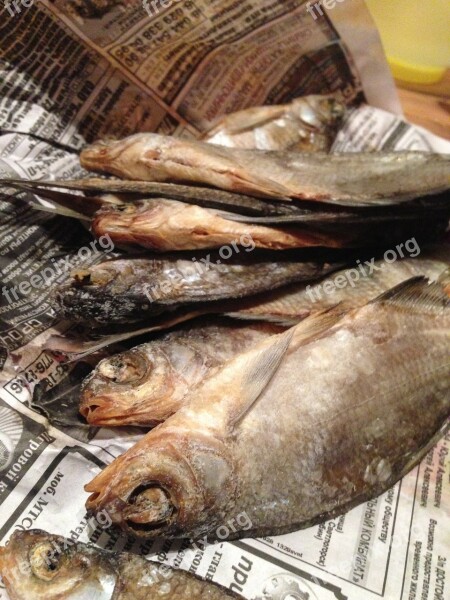 Fish Newspaper Food Russian Salted