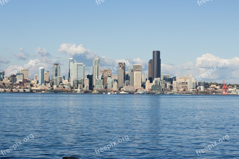 Seattle Skyline Cityline Washington Sound