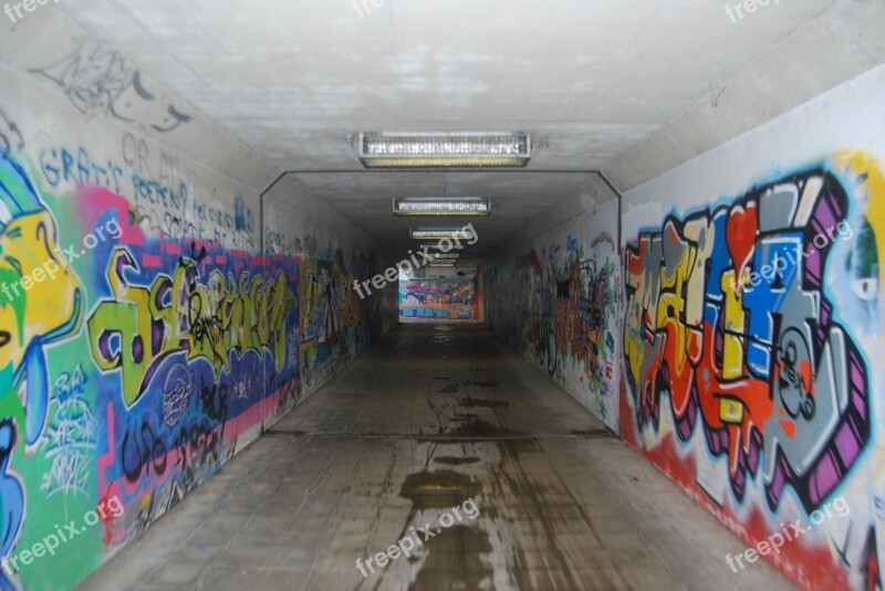 Graffiti Drawing Tunnel Mural Vandalism