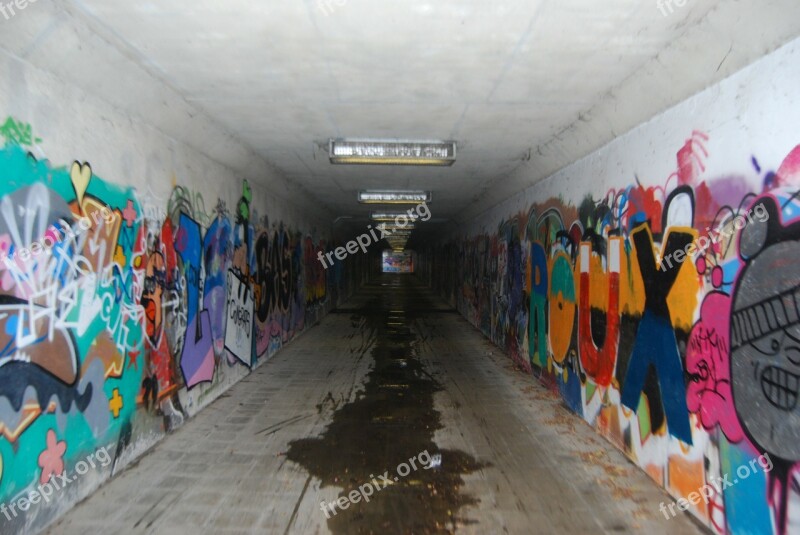 Graffiti Drawing Tunnel Mural Vandalism