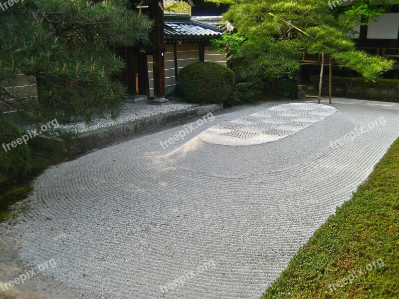 Zen Stone Garden Japan Japanese Garden Pebble