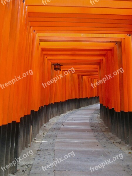 Archway Japan Orange Temple Shrine