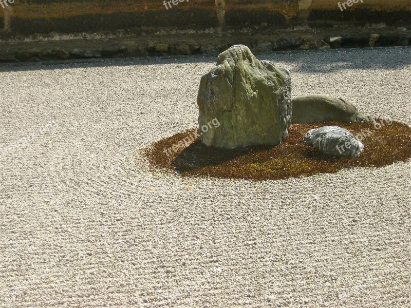 Zen Stone Garden Japan Japanese Garden Pebble