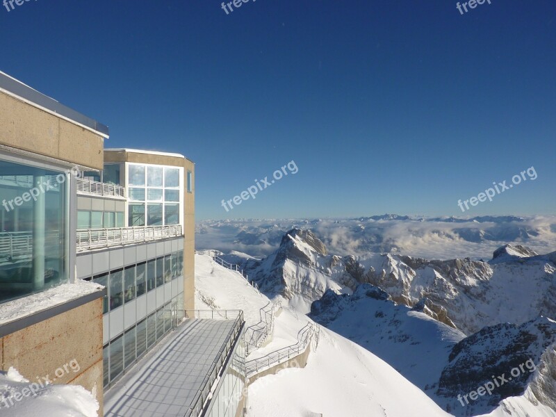 Säntis Snow Mountains Panorama Switzerland Säntis