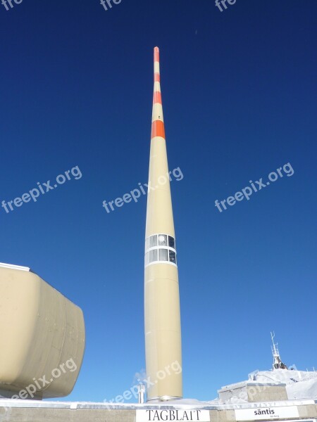 Säntis Switzerland Cell Towers Sky Blue