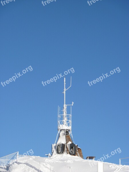 Säntis Switzerland Cell Towers Sky Blue