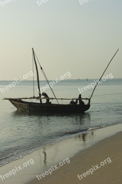 Africa Tanzania Sea Fisherman Boat