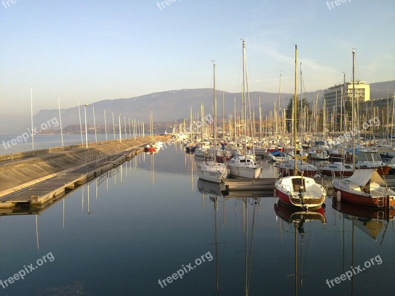 Lake Boat Port Sailboat Savoie