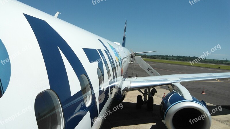 Aircraft Flying Travel Azul Blue