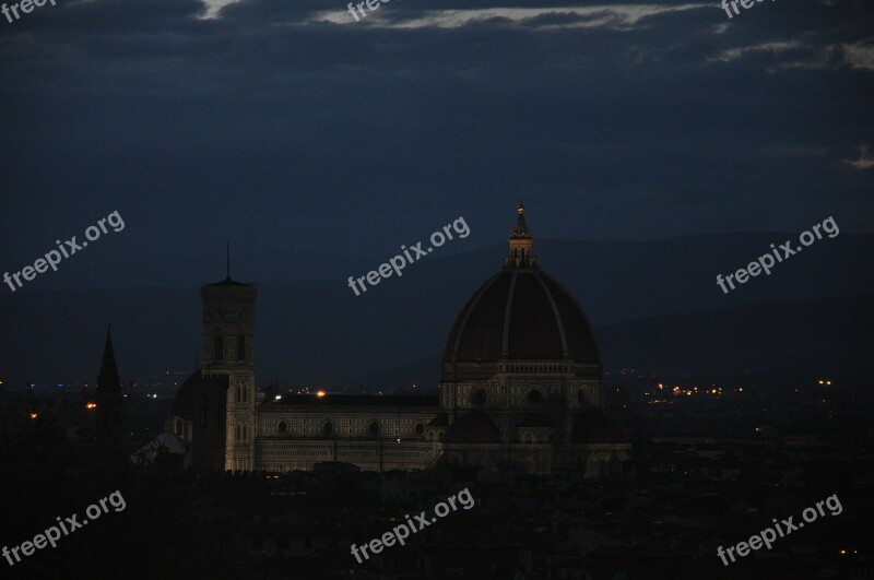 Florence Nocturne Landscape Tourism Tuscany