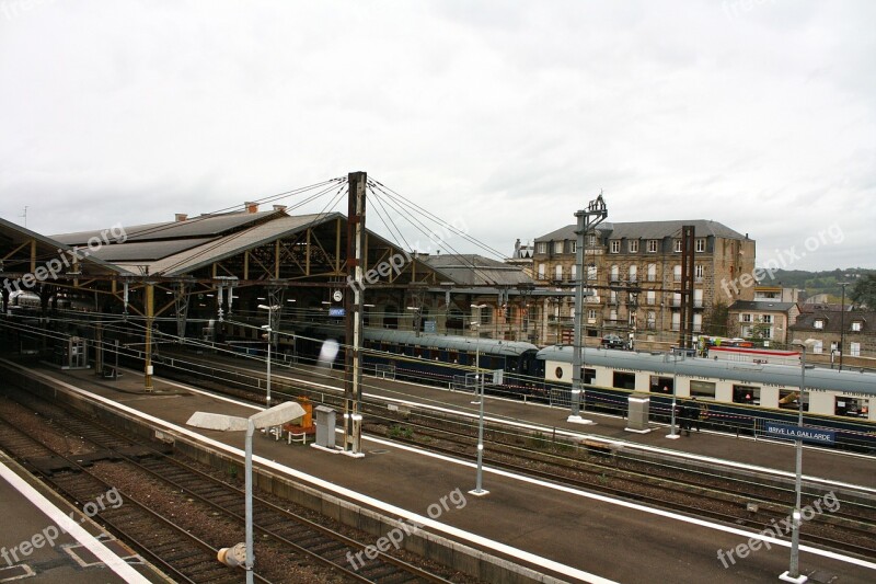 Railway Station Tracks Train Railroad Train-yard