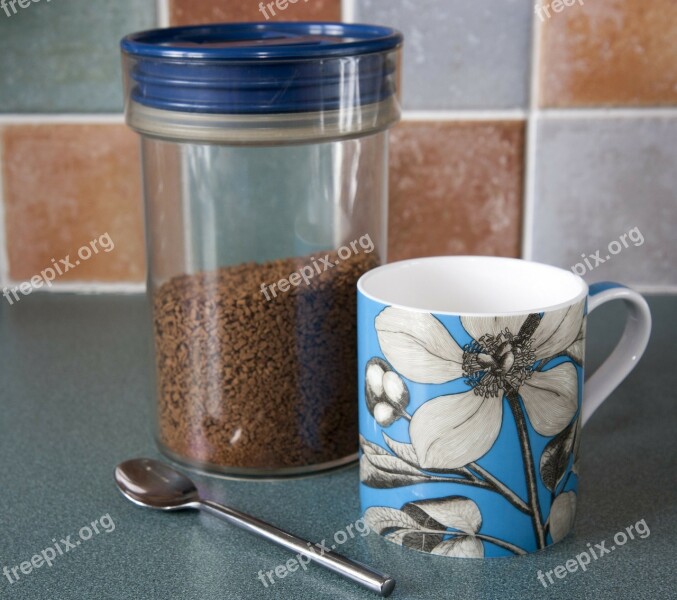 Coffee Mug Cup Pretty Blue