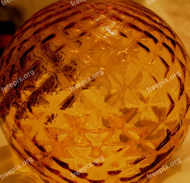 Glass Amber Patterned Light Cover Round