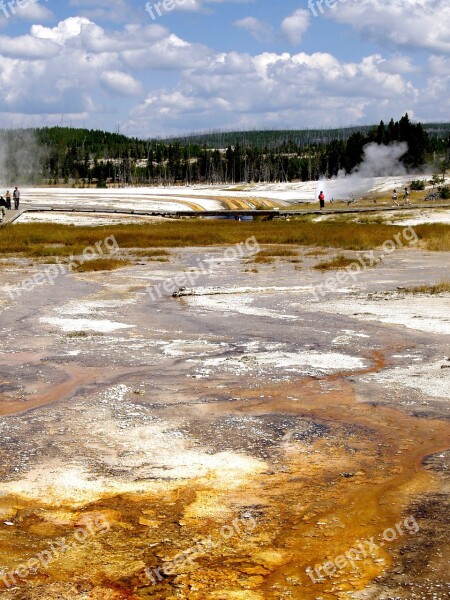 Yellowstone National Park Wyoming Usa Landscape Scenery