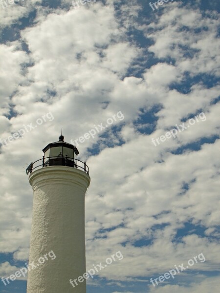 Lighthouse Sky Clouds Blue Blue Sky