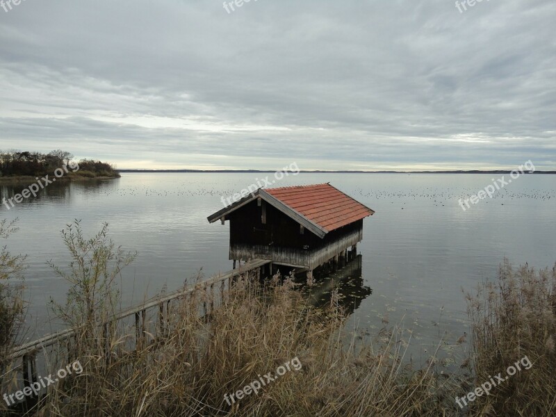 Chiemsee Water Boat House Jetty Rest