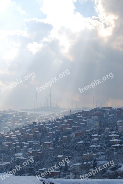 Istanbul Turkey Winter Camlica Snow