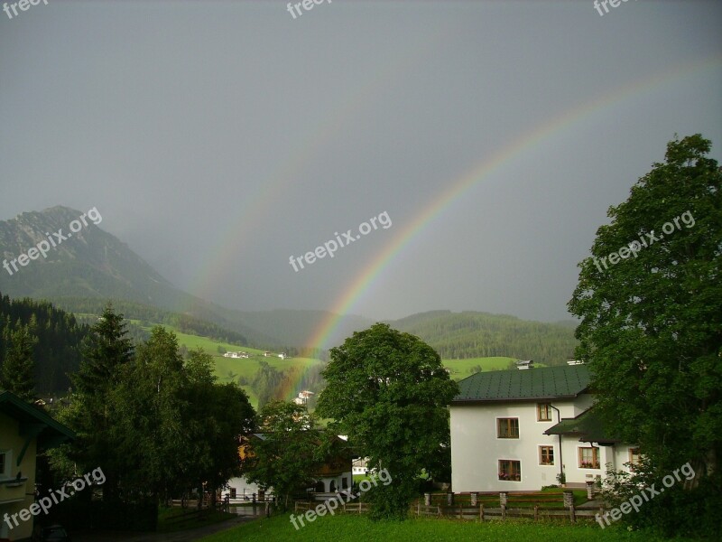 Double Rainbow Sky Natural Wonders Free Photos