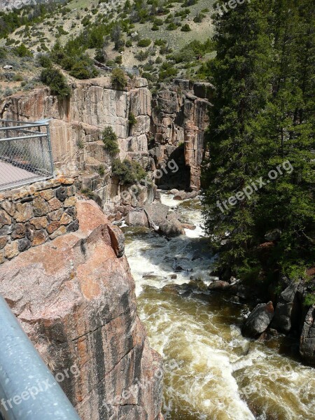 River Rushing Water Nature Scenery Gorge