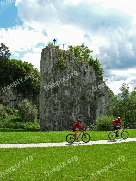 Landscape Summer Rock Christian Cross Biking