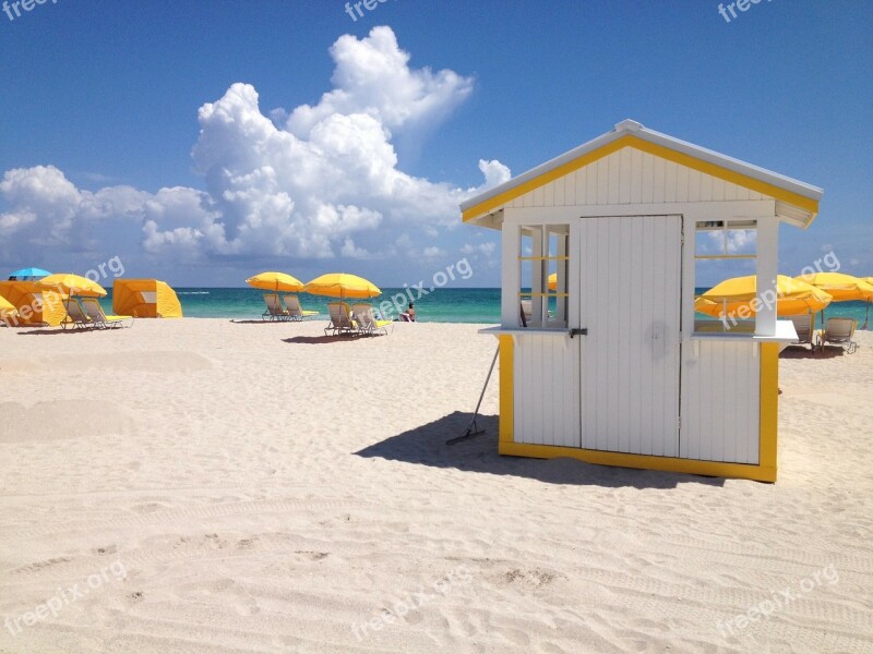 Beach Umbrella Ocean Seaside Vacation